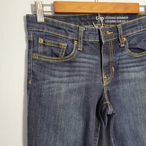 Gap Size 2 Classic Dark Wash Faded Denim Blue Skimmer Legging Skinny Jeans - Picture 3 of 9